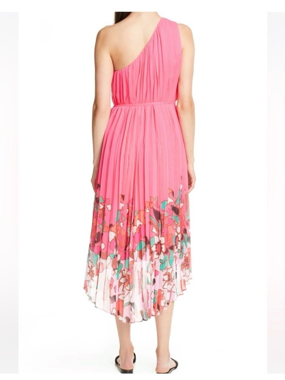 Ted Baker Pink Pleated One Shoulder Dress - Picture 2 of 4